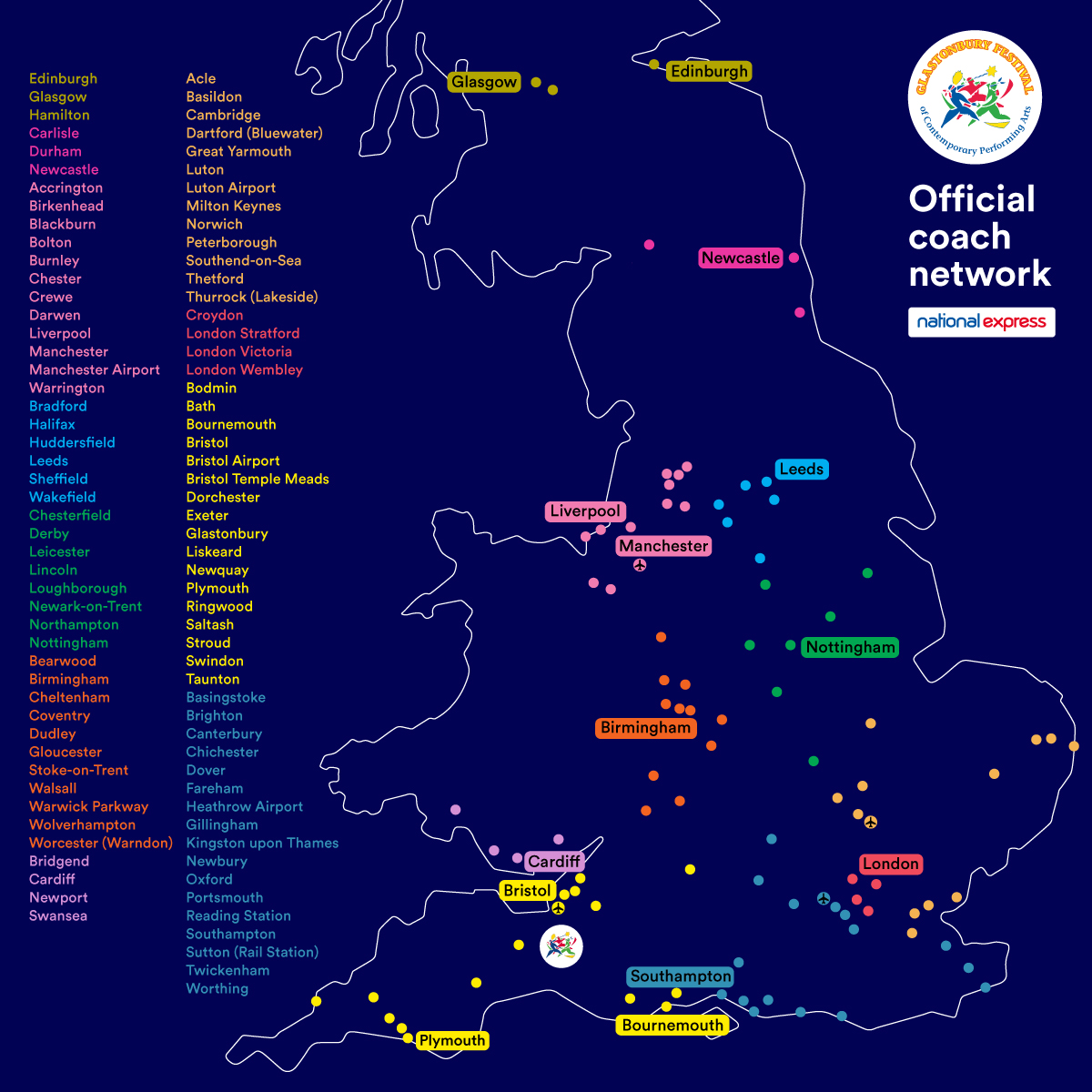 Glastonbury destination map