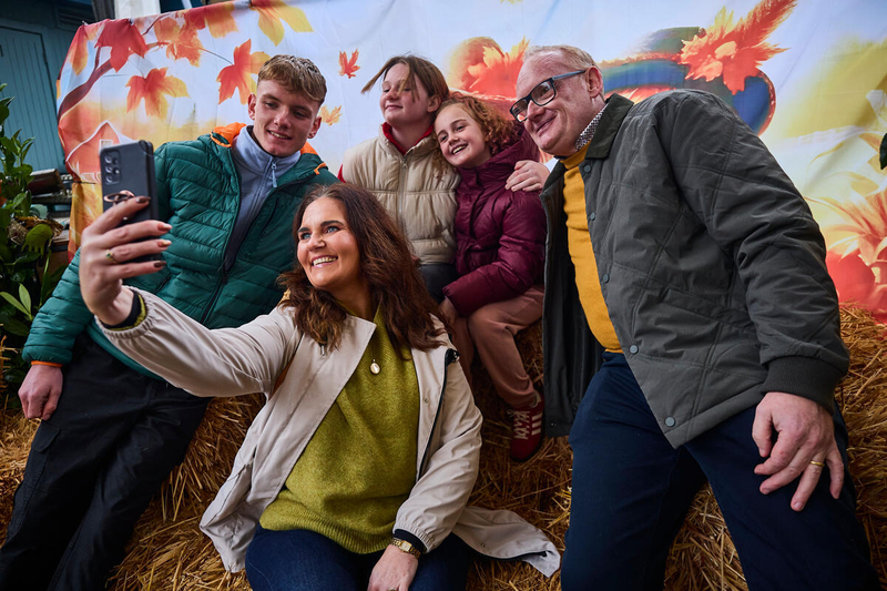 A group taking a selfie